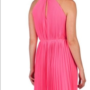 Ted Baker hot pink pleated belted Dress
